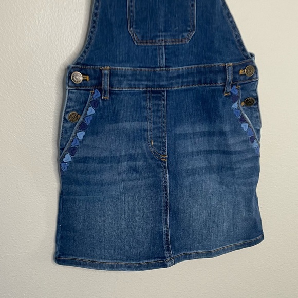 Crewcuts girls overall dress denim heart embroidered - Picture 3 of 8